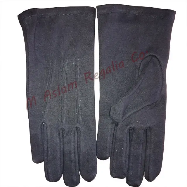 Knight Templar Black Cotton Gloves | Black Inner gloves | Malta regalia cotton gloves