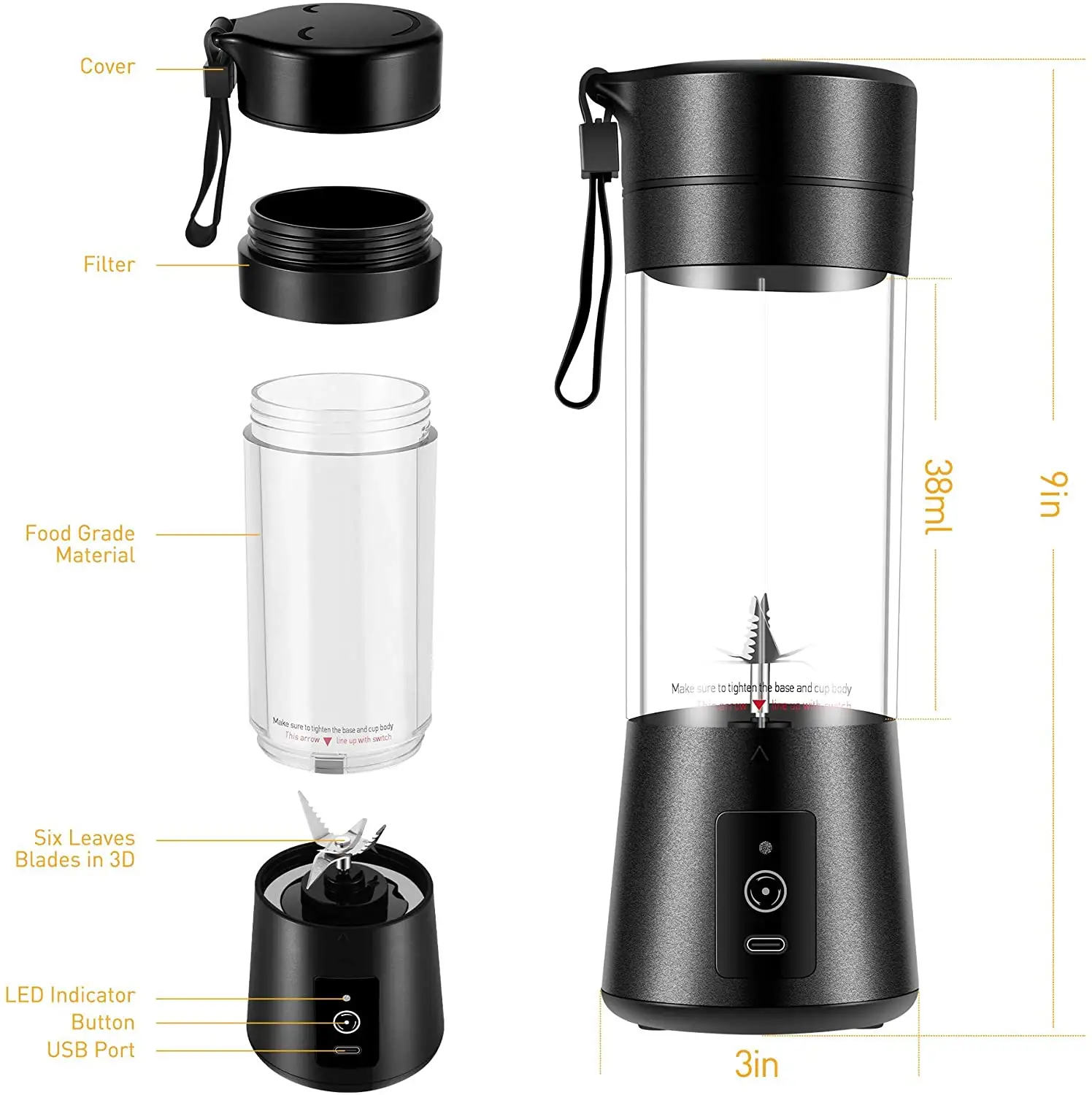 Hot Selling Amazon Blender Portable With 380ml