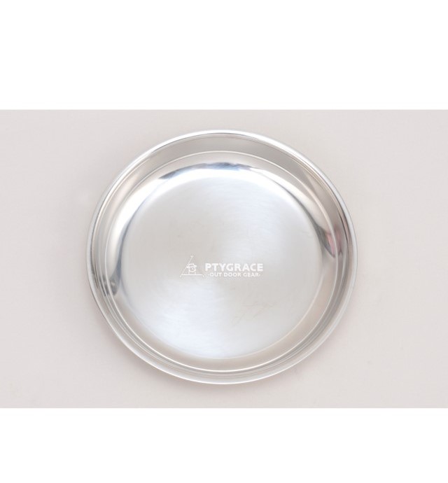 Food Grade Metal Plate Dinner Dishes for Camping, Durable Sustainable Sturdy Camping Tools 18-8 Stainless Steel Round Plate