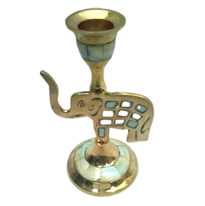 Brass candle stand with MOP
