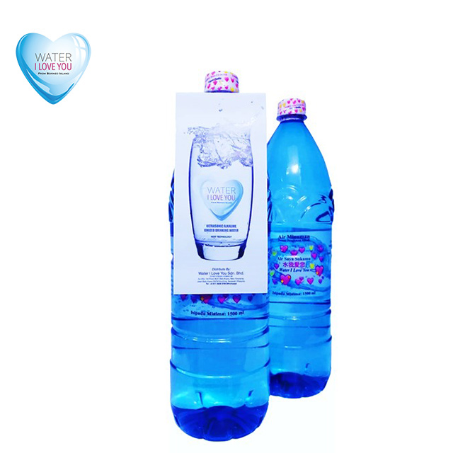 Top quality Ultrasonic Alkaline Ionized Mineral Water 1500ml natural water from Borneo Island good for human health