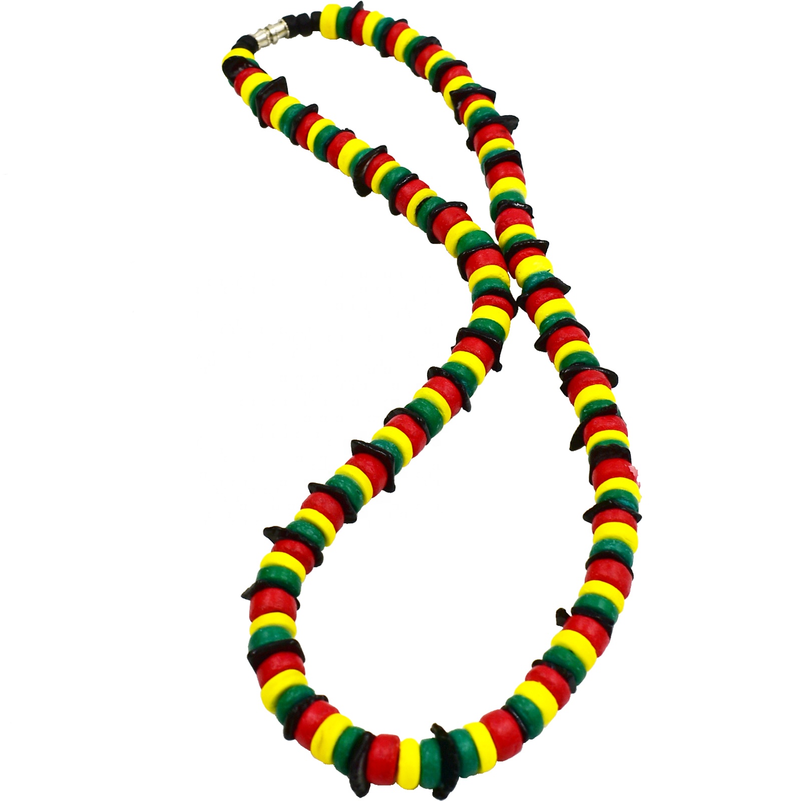 Handmade Puka Shell Necklace Beaded Coconut Shell Rasta Necklace Jamaican Jewelry Style Accessories for Unisex