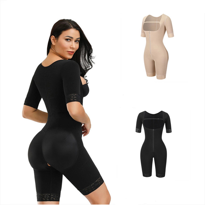 Hot sale Europe and America women's one piece shapewear tight-fitting abdomen buttocks full body shapewear plus size underwear