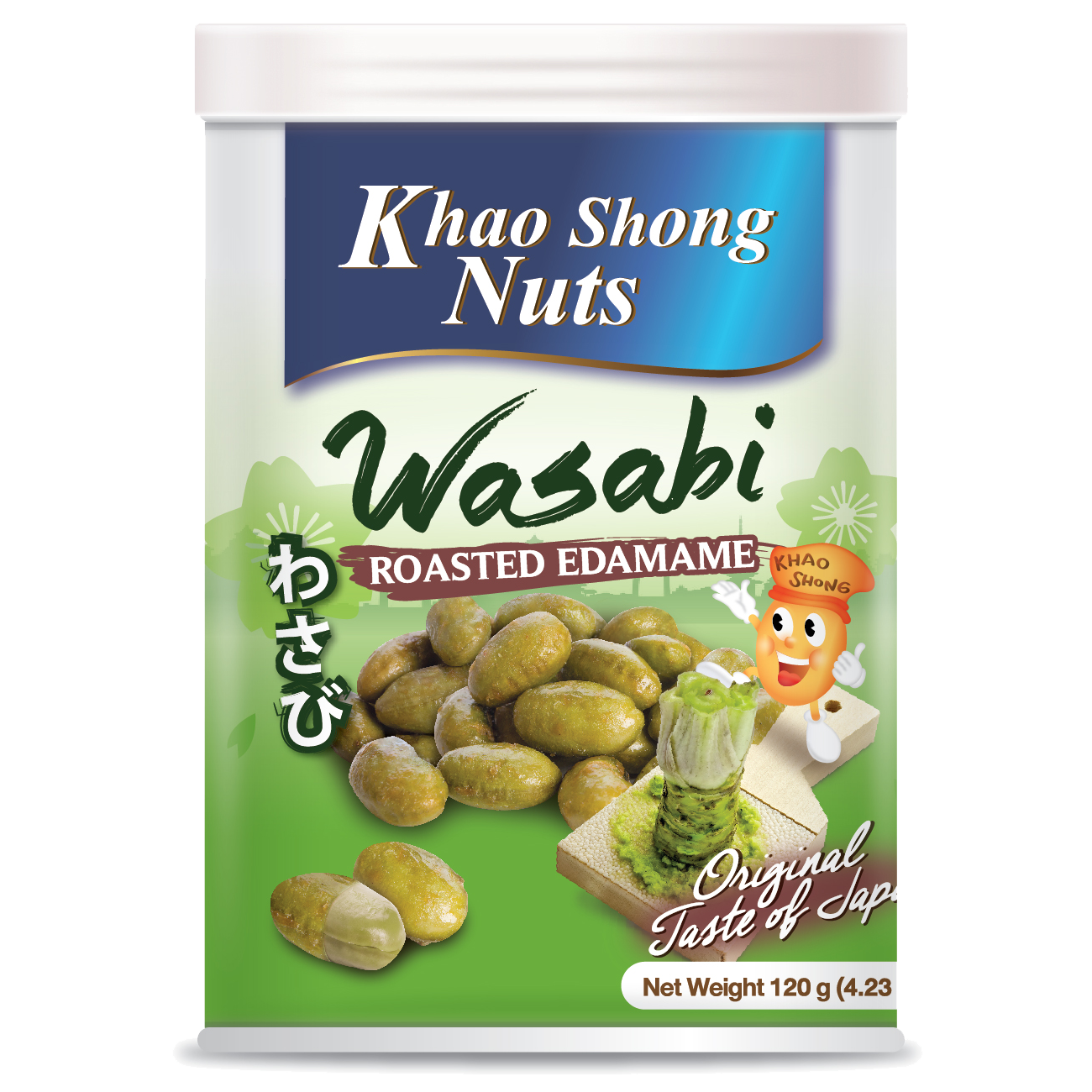 Thai Snacks Peas Japanese Pride - Spicy Wasabi Flavored Roasted Edamame Bean 120g