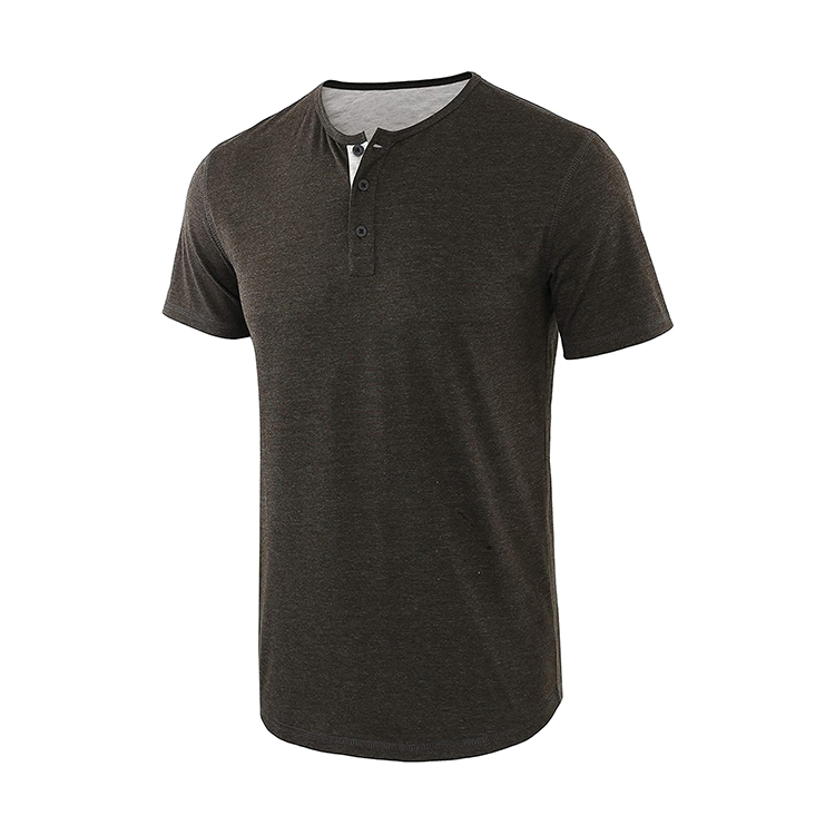 Latest Fashion custom-made Street Wear Henley Shirt Plus Size Printing embroidery Wholesale Henley Shirt