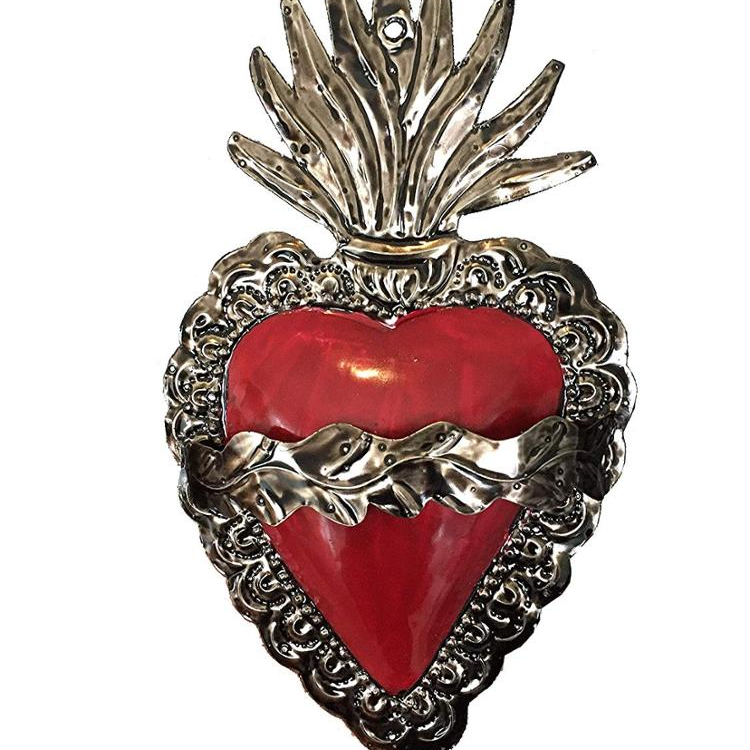 Металлическое Священное Сердце Milagro Ex Voto