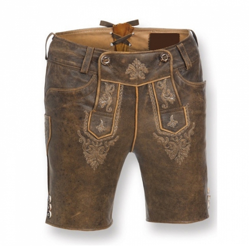 Короткая немецкая натуральная кожа Lederhosen