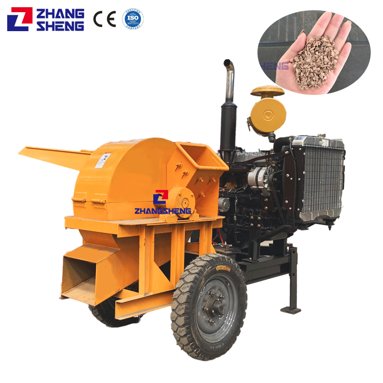 Portable PTO High capacity Tree log wood branch shredder sawdust chips making machine electric motor diesel engine Wood Crusher