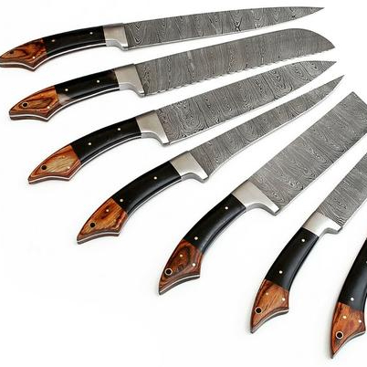 07 PCS Custom Handmade Damascus Steel Kitchen Set