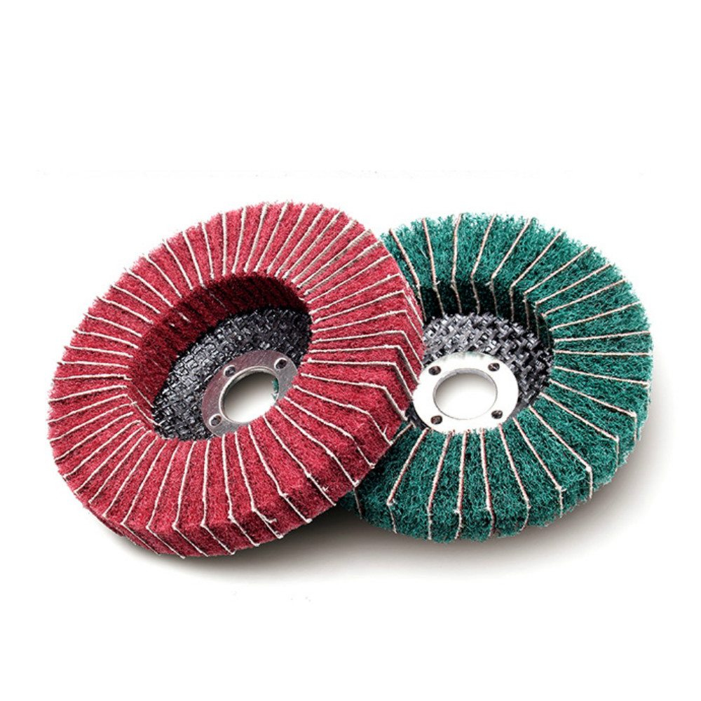 manufacture konaflex 4inch vertical non-woven combined abrasive cloth grinding&polishing flap disc nylon flap wheel