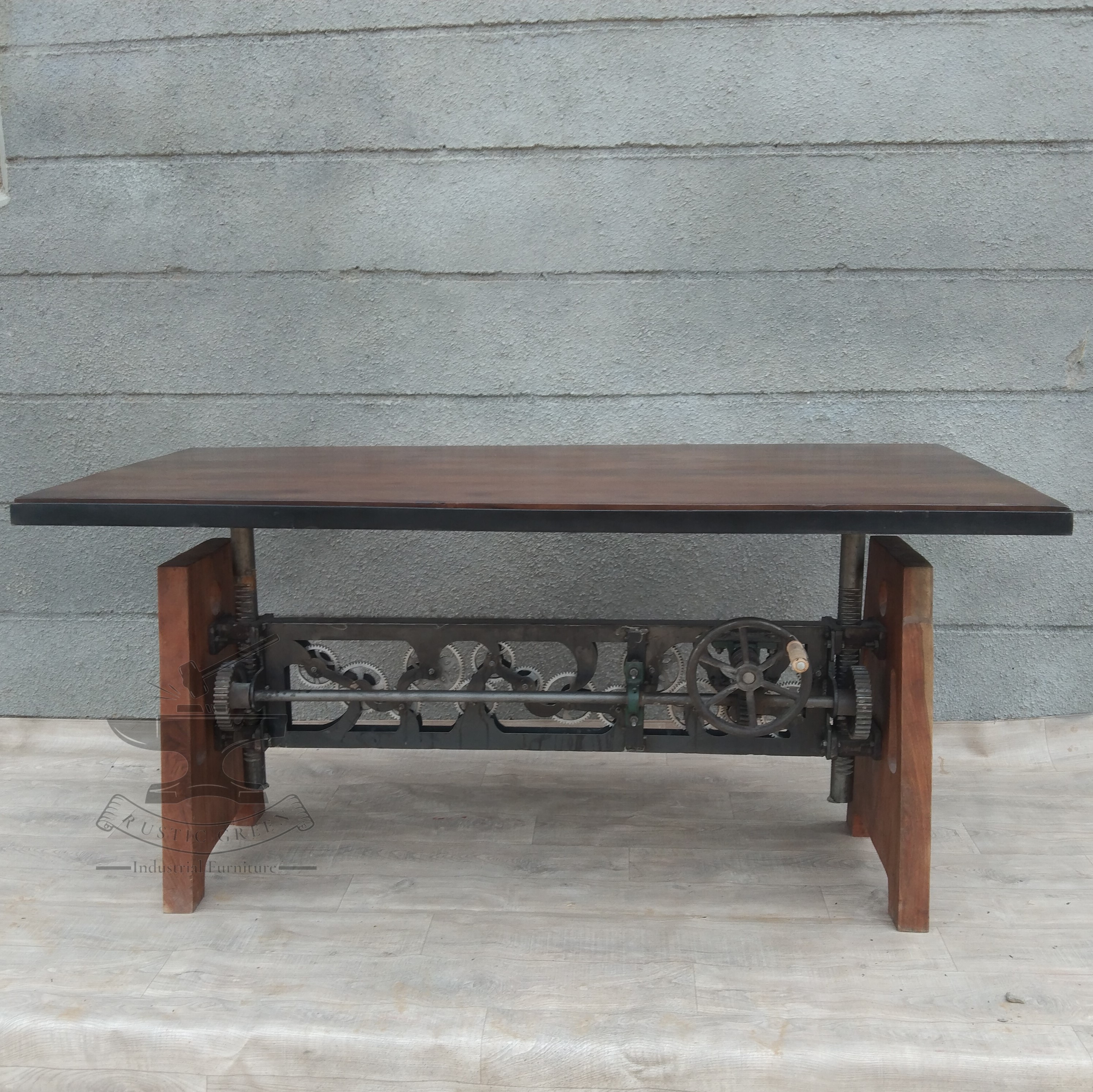 Industrial Lux Bronx Dining Table with acacia wood live edge top/Vintage industrial acacia wood live edge dining table