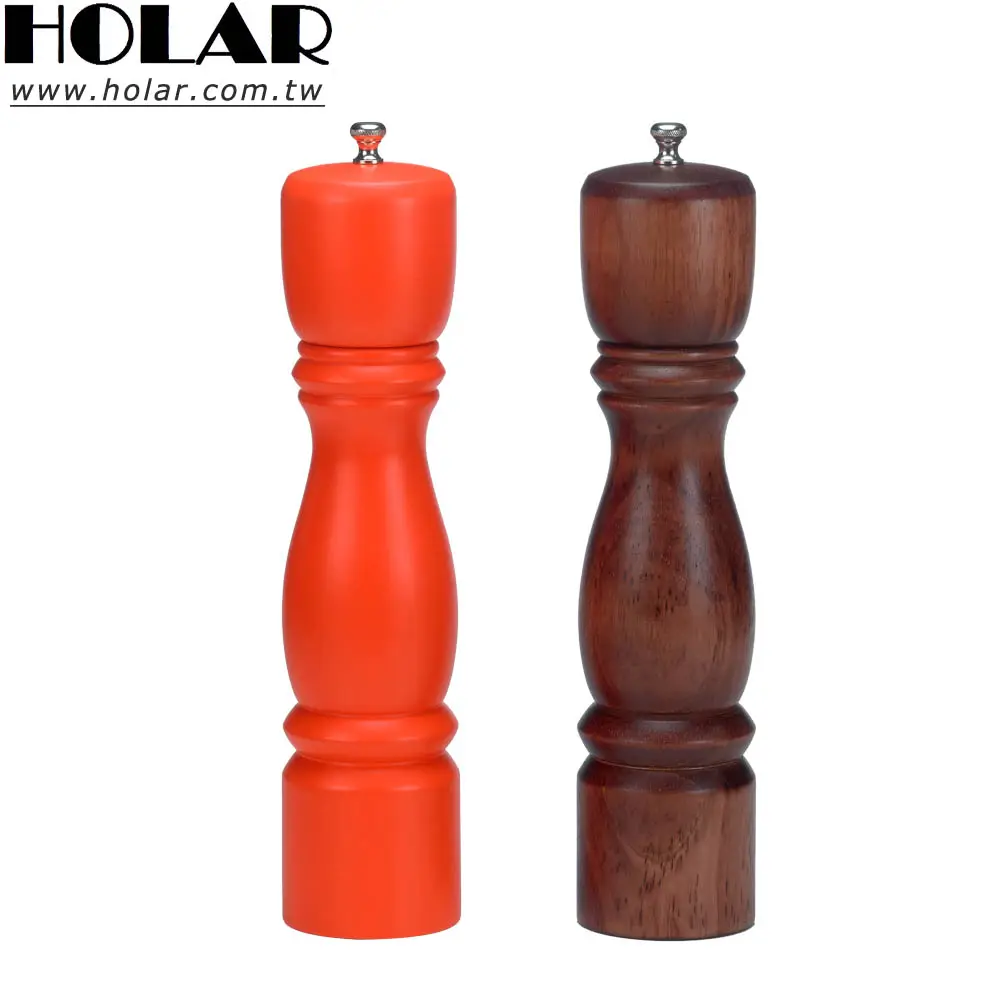 [Holar] Taiwan Made New Colorful Wood Salt Pepper Grinder with Adjustable Rotor