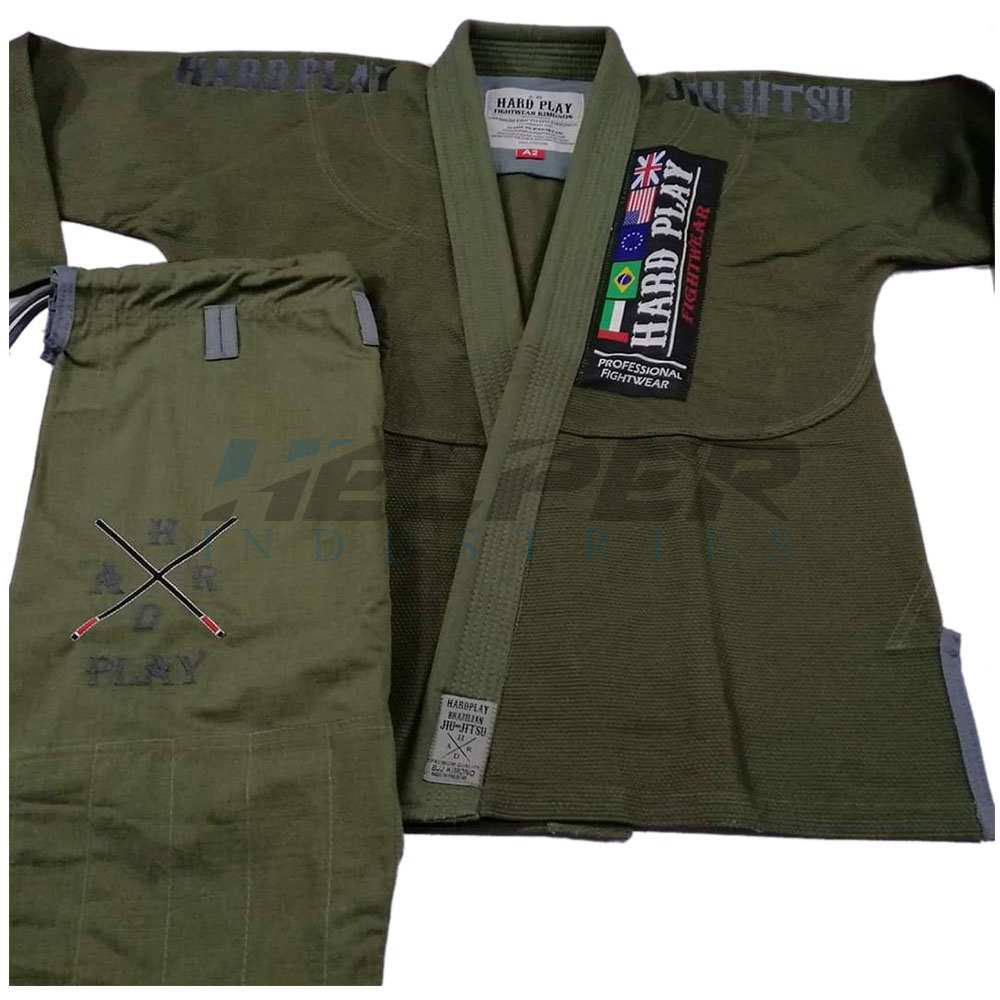 Зеленая индивидуальная одежда Bjj Gi MMA для боевых искусств, мужская одежда Джим джитсу I 100% хлопковая Спортивная одежда для взрослых 100% хлопок 5-7 дней Премиум 5 комплектов