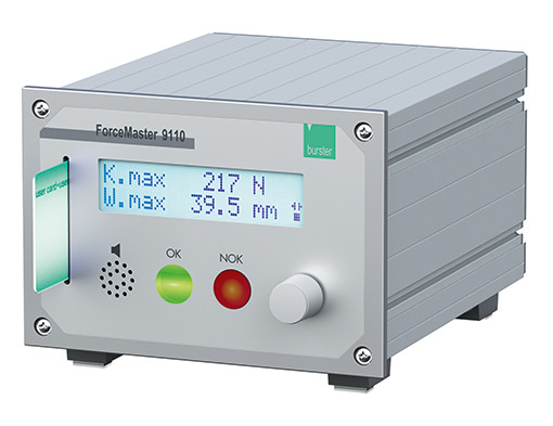 Process monitoring device, for hand lever presses, complete system, one button operation,acoustic and optic error indication