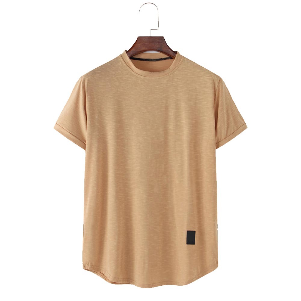 Breathable Loose Casual O-neck T-shirts Mens Simple Solid Color Unisex Custom Men T Shirts Blank 100% Organic Cotton Plain Dyed
