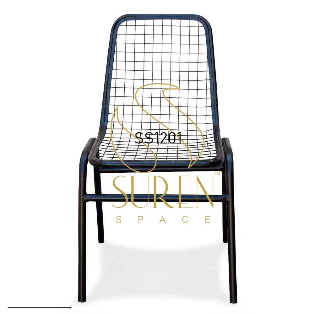 Metal Mesh Work Stack able Chair Design For Garden Balcony Outdoor & Roof Top Iron Industrial Furniture Design Low Cost Cheap