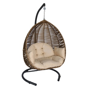 Outdoor Furniture Indoor Wicker Rattan Garden Adult Patio Swings Hanging Egg Swing Chair With Metal Stand