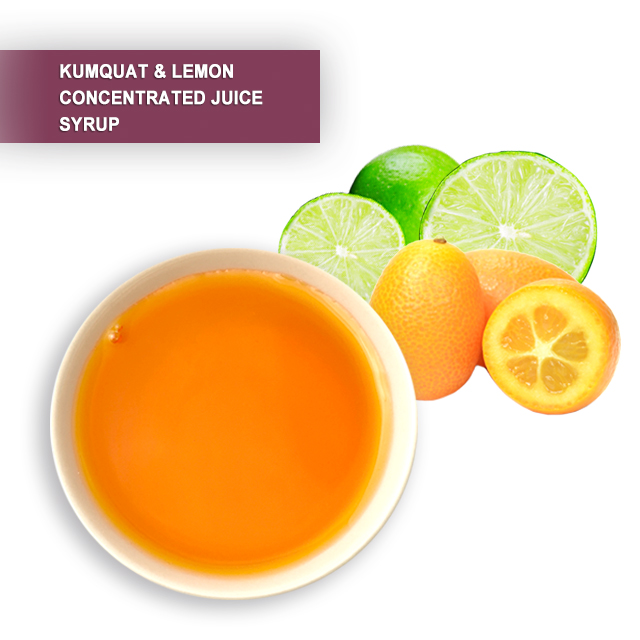Лимонный жидкий концентрированный сок, сахарный сироп Kumquat
