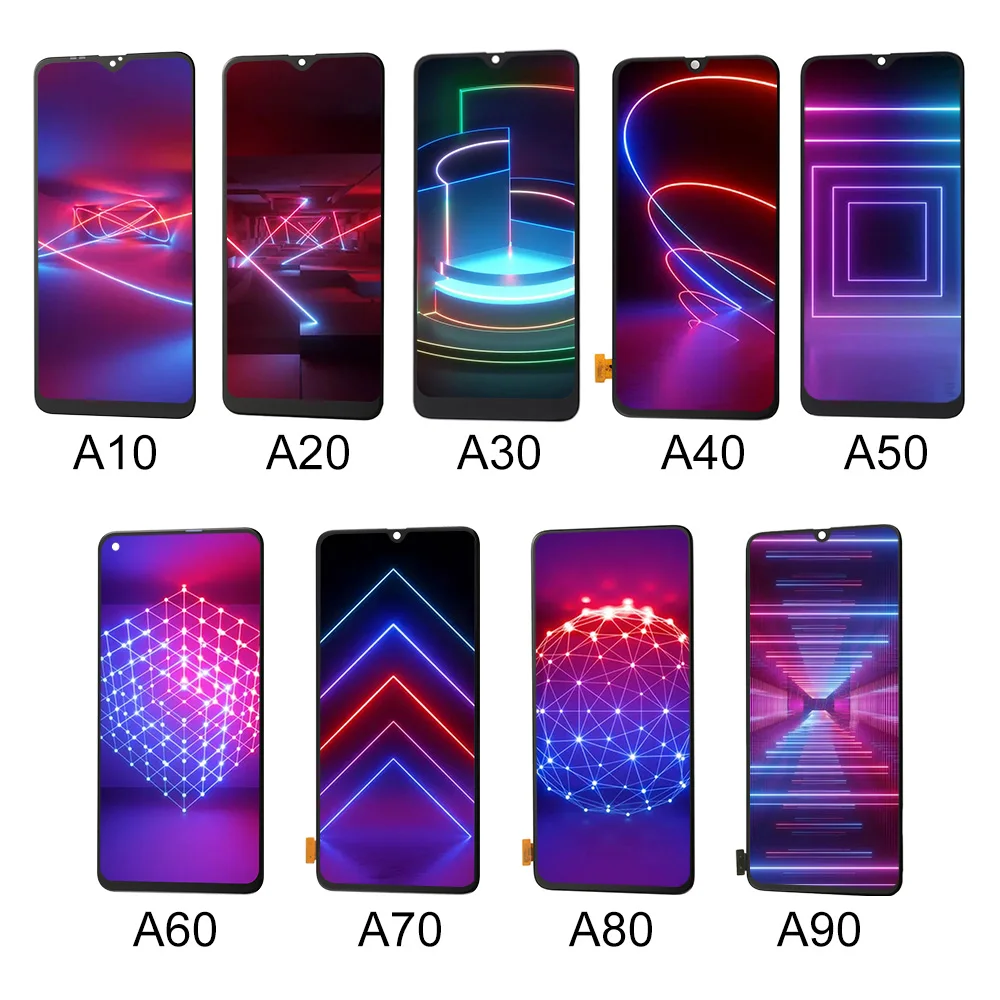 Серия ЖК-экран с рамкой для Samsung A10 A20 A30 A40 A50 A60 A70 A80 A90 Мобильный телефон ЖК-экран, ЖК-экран для мобильного телефона Замена