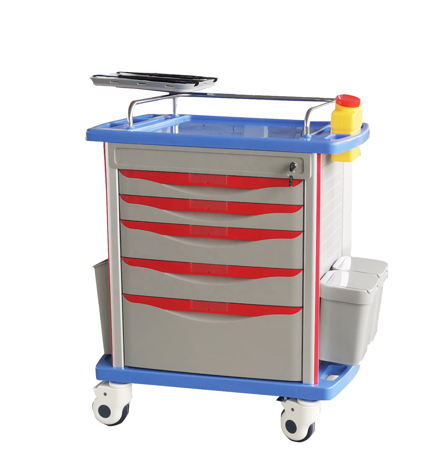 Hospital Medical equipment operating room emergency trolley ABS Medical Trolley with drawer medical Emergency trolley equipment