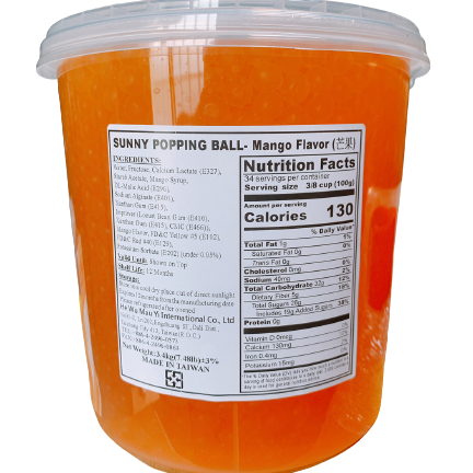 Hot Sale Bubble Tea Wholesale Taiwan Mango Popping Boba Juice Ball