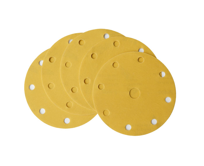 Manufacture Konaflex-Golden Yellow 6inch(150mm)With 8+1 Dust Holes Hook&Loop Sanding Disc