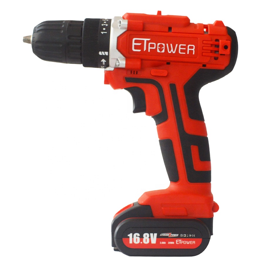 ETpower 16,8 в литий-ионная аккумуляторная электрическая дрель, электрическая ручная дрель, отвертка 10 мм, беспроводная дрель