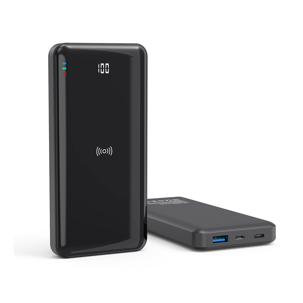 Горячая продажа электроники 10000mAh 18W Быстрая Зарядка qi совместимое беспроводное портативное зарядное устройство зеркальный внешний аккумулятор