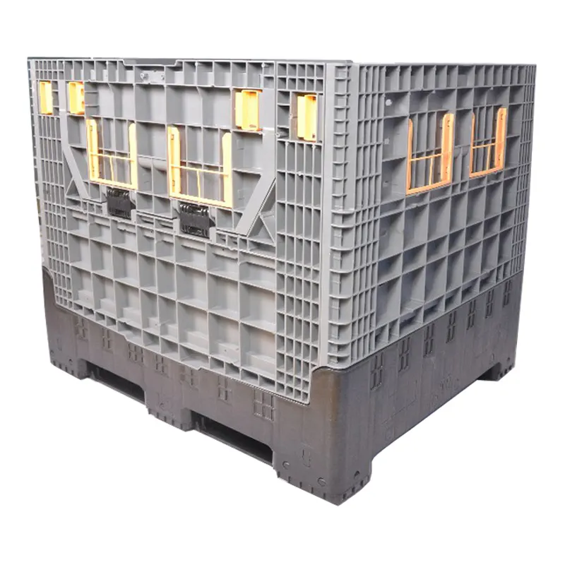 Pallet Collapsible Foldable Transport Box Small Plastic Heavy Duty Pallet Rack for Euro Sales CE/ISO9001 1210H1000 4-way Access