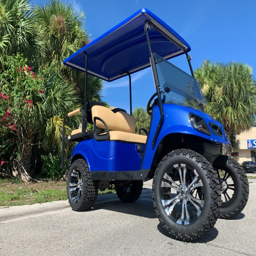 Синий 48v 4 пассажирский gollf carrt быстрая 14 "литые диски абсолютно новый