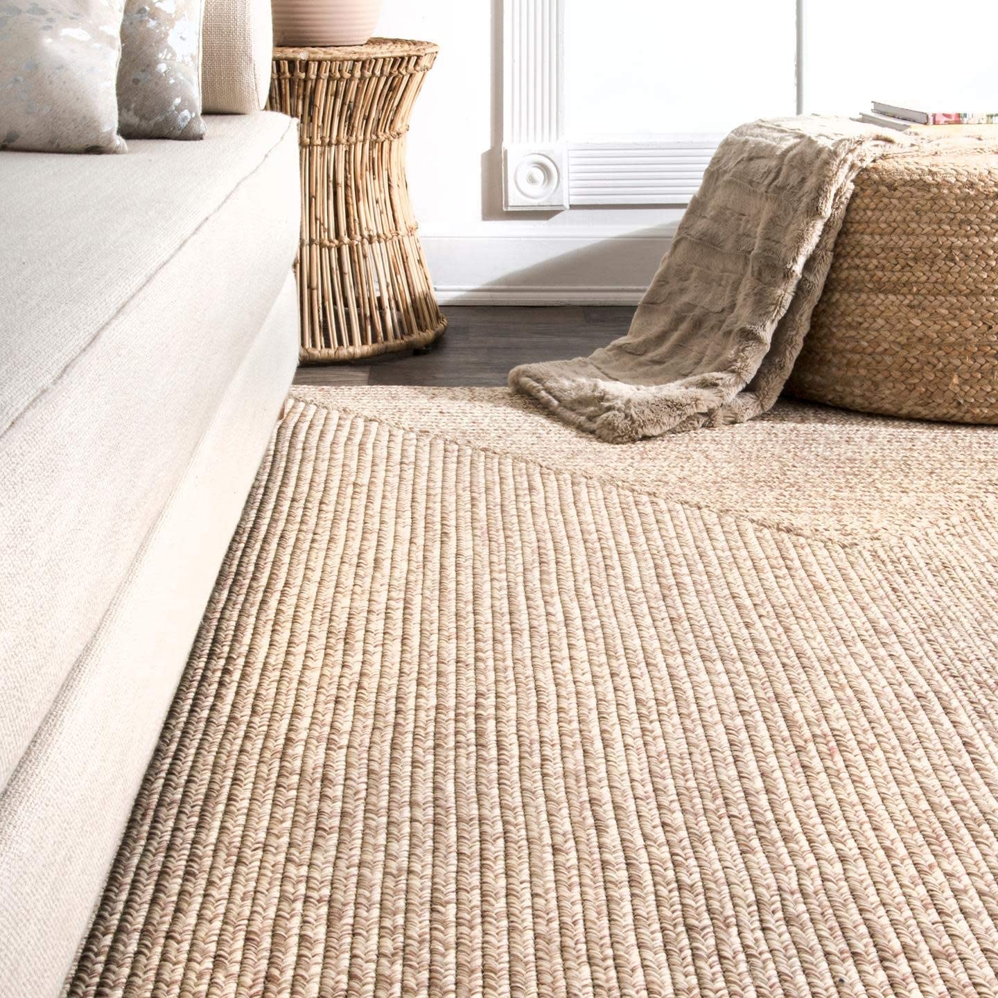 Braided Indoor/Outdoor Runner Rug, 2' 6" x 6', Tan