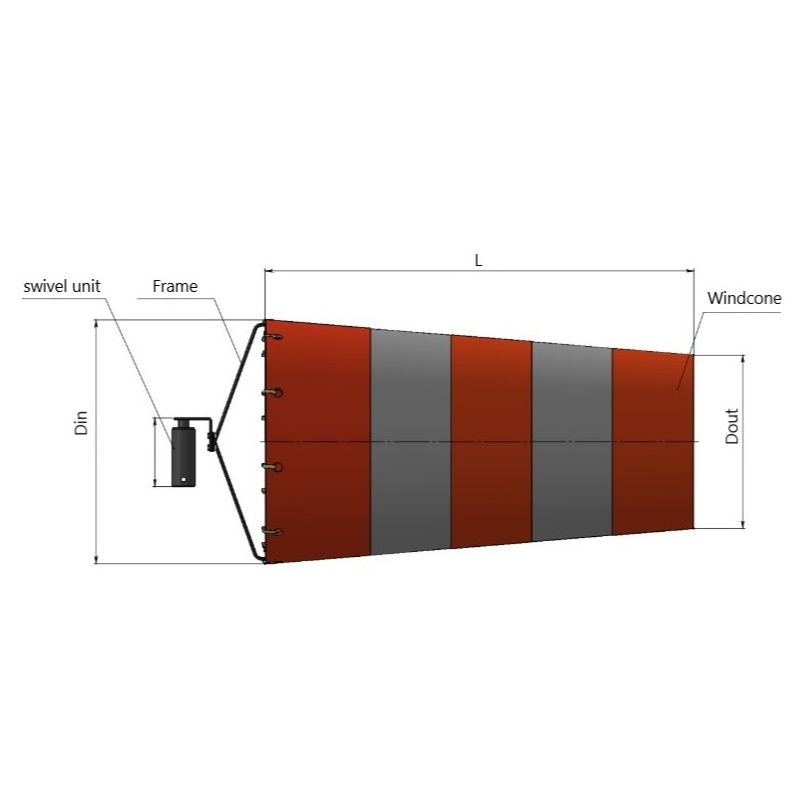 Led Aviation Obstruction Lights Wind Sock Kit WSK312-Inl - Internally Lighted Stainless Collapsible For Helidecks