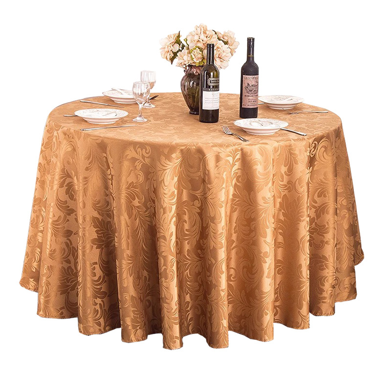Luxury Jacquard Table Cloth Round Gold Damask Table Clothes For Weddings Decorations