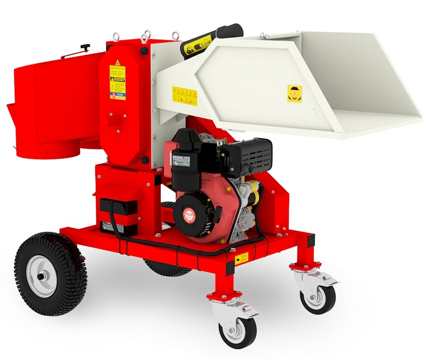 Diesel wood chipper on the wheels, engine 14hp wood chipper shredder, wood max. diametr 120mm ARPAL