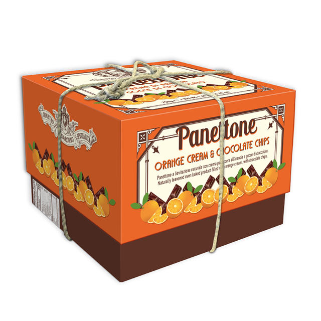 Оранжевый шоколад Panettone hatbox 750 г