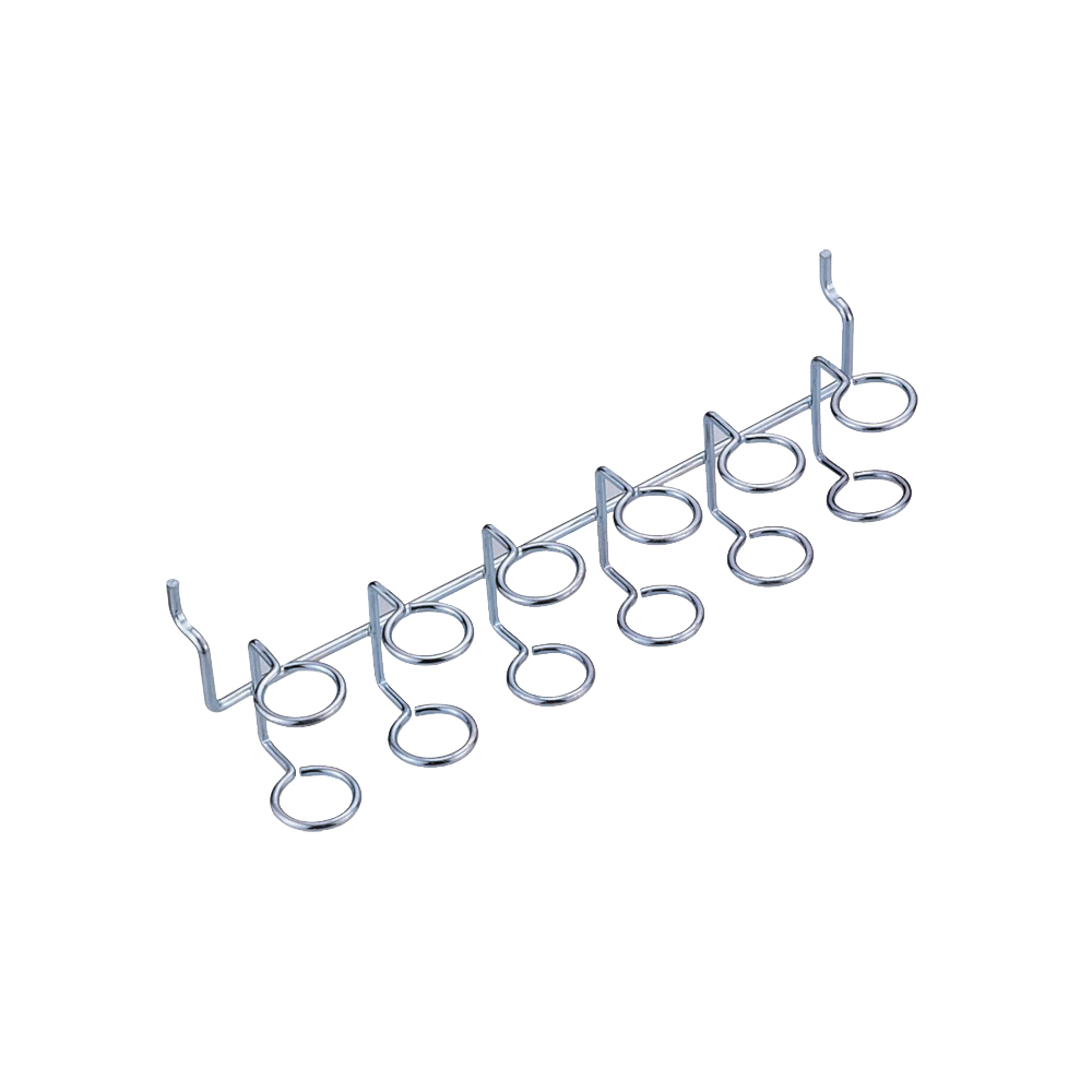 Steel double ring pegboard screwdriver tool holder