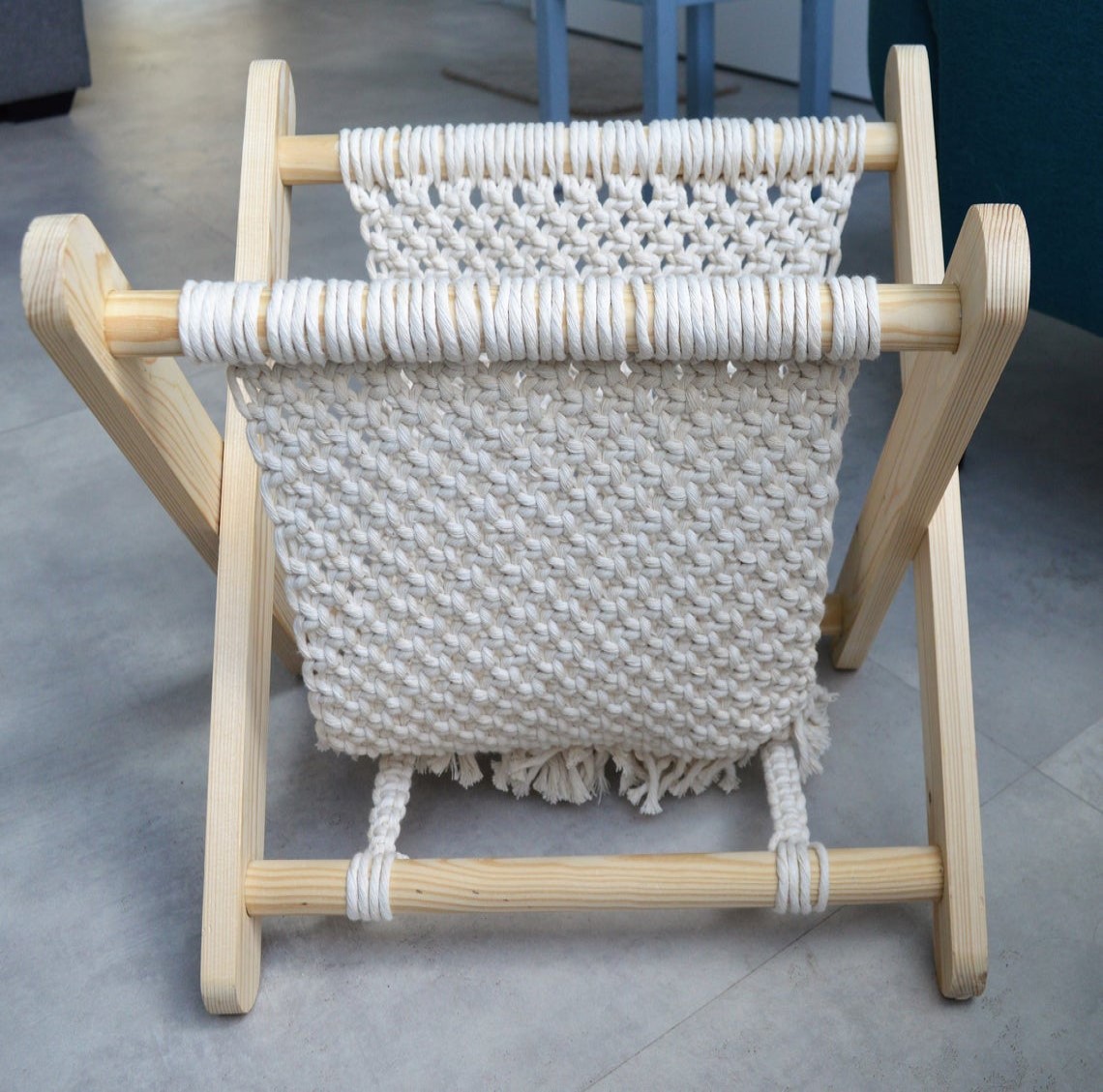 Handmade Macrame Reading Basket