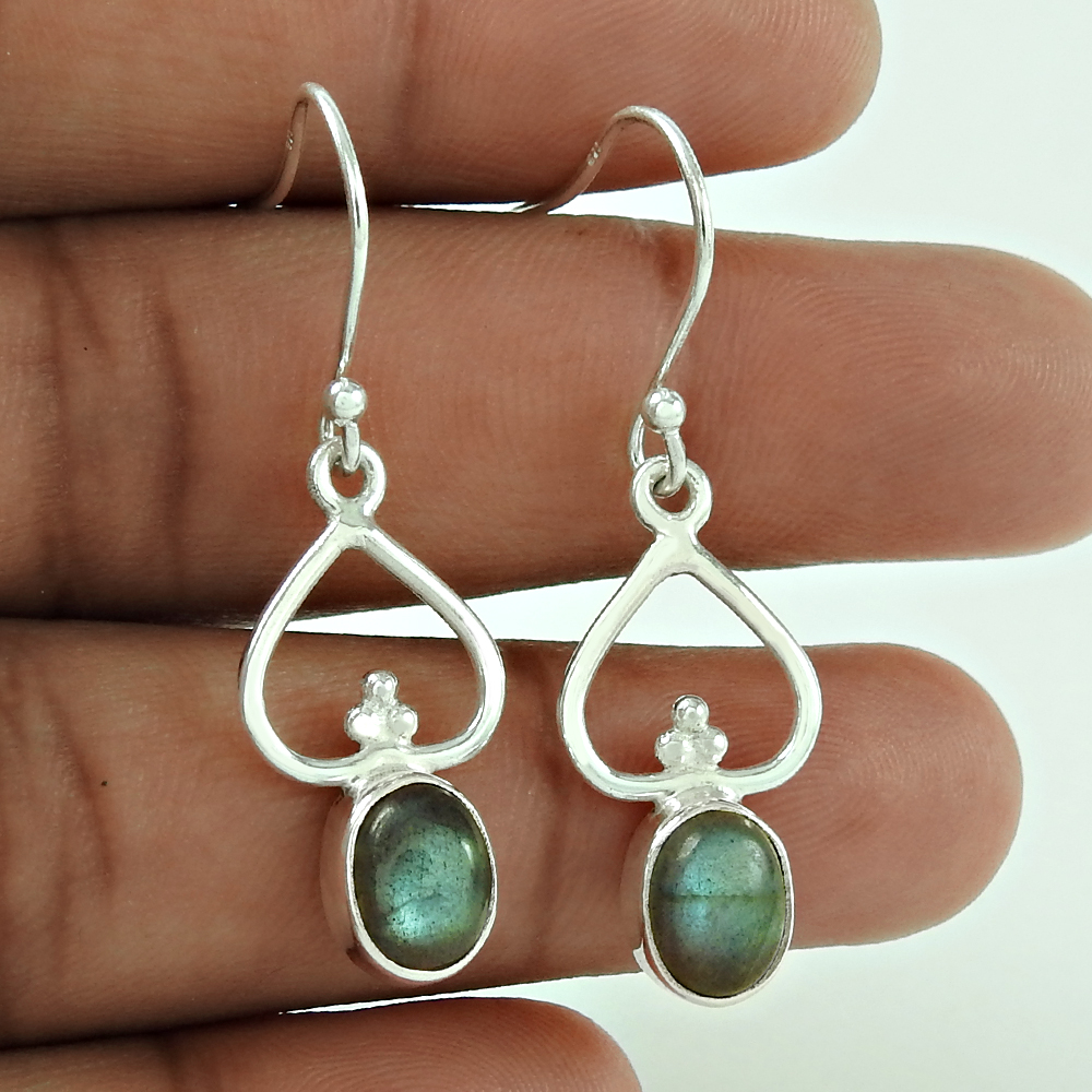 Blue labradorite earring women jewellery 925 sterling silver girls fashion earrings handmade fine wholesale jewelry