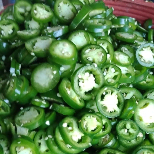 Sliced Green Jalapeno Peppers