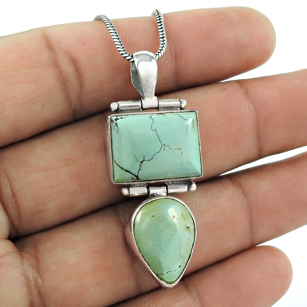 Sky blue turquoise pendant handmade jewelry 925 sterling silver pendants wholesale price silver pendants
