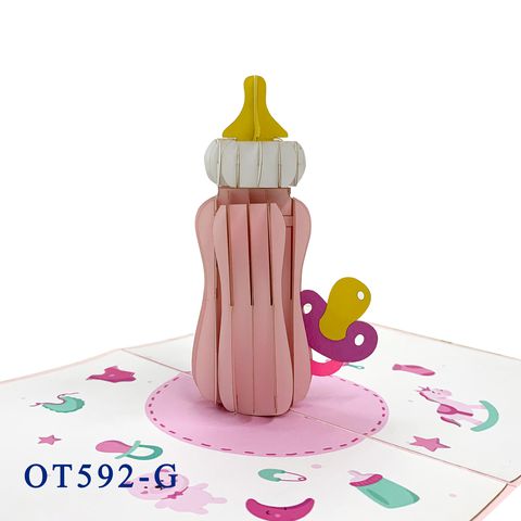Карта для бутылки с молоком, 3D всплывающие карты, Детская Бутылочка ручной работы, бумажная Подарочная карта, Лидер продаж, лазер