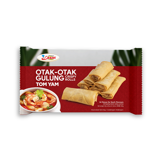 Малазийский полумягкий отак-отак гулун-хрустящие рулоны-Tom Yam 12 (275 г X 24 кекса)