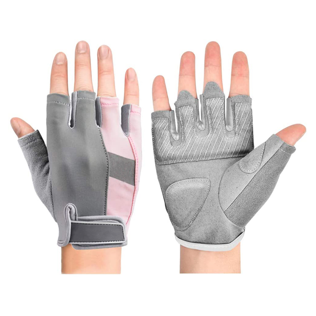 OEM Custom Logo Women Ladies Fitness Weight Lifting Workout Half Finger Blue Neoprene Gym Gloves with Wrist Support