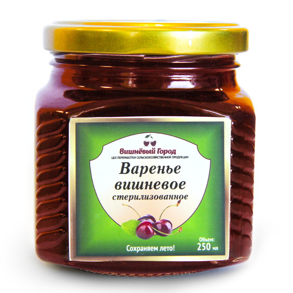 Русские Натуральные ягоды вишни, варенье
