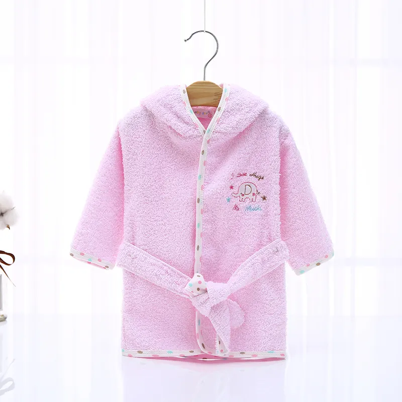 Bath gear interlock 100% cotton cute high quality baby girl bath robe