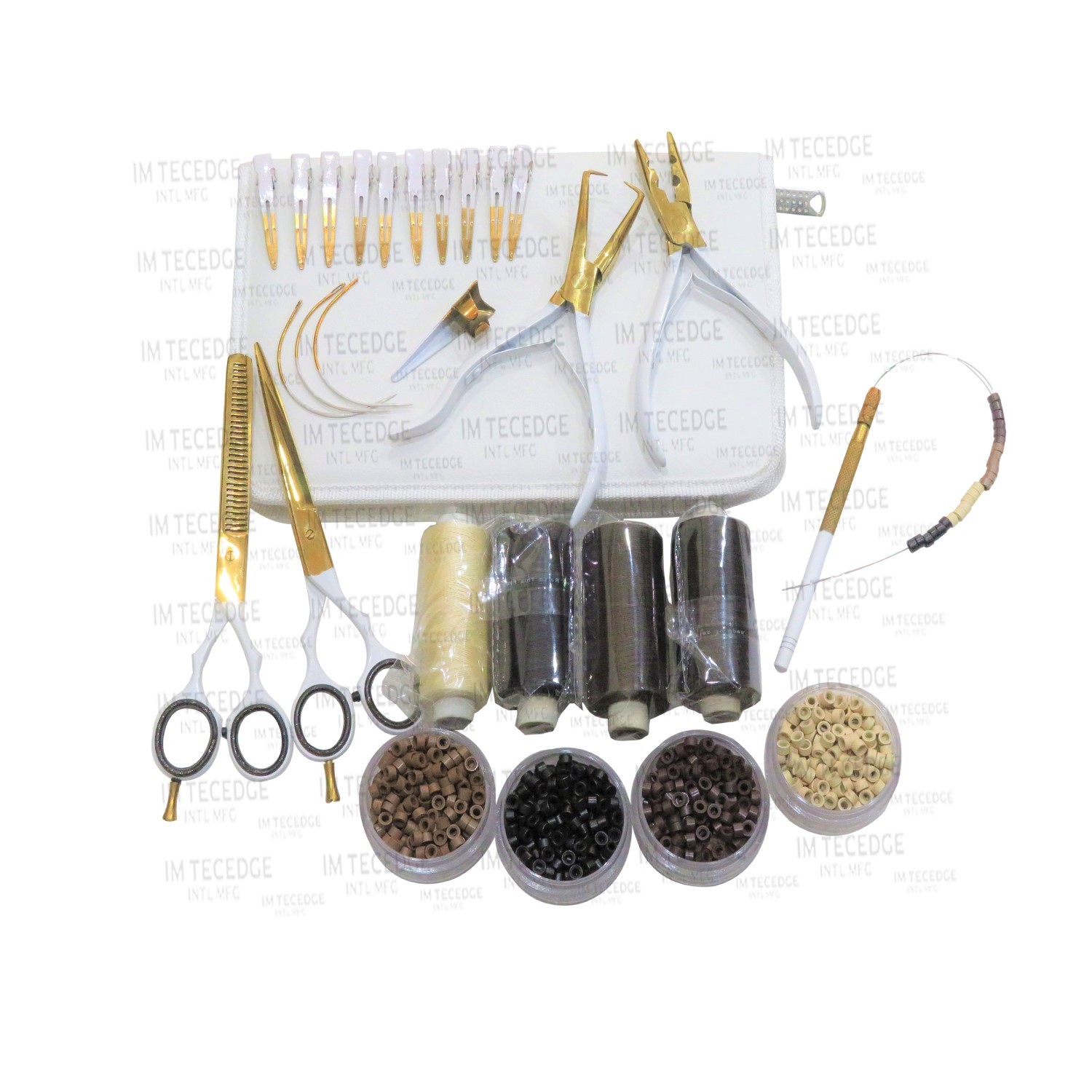 Hairdressers And Beauty Extension Products Accessories Premium Stainless-Steel Pliers and Hair Cutting Scissors Tool Kit