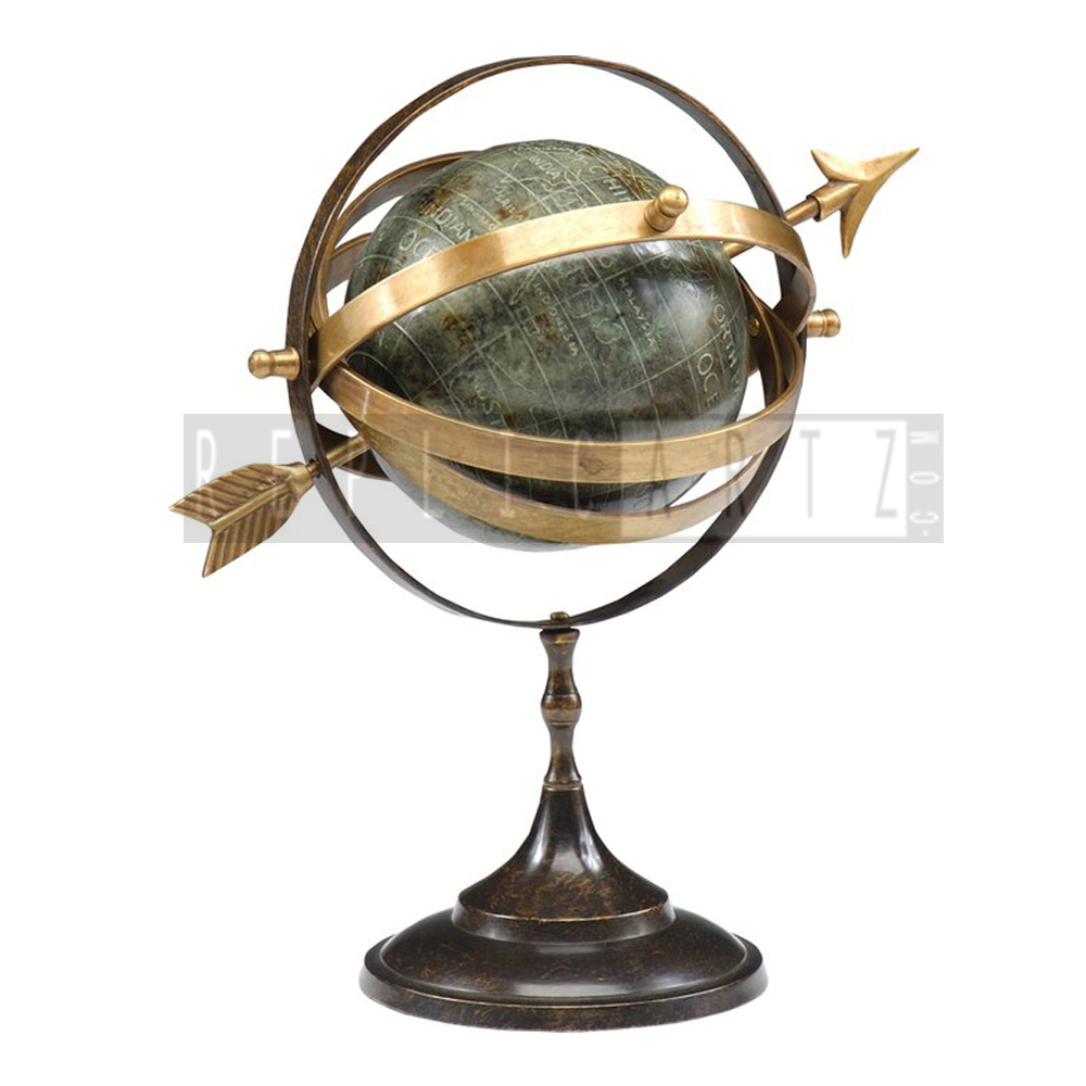 Traditional Wood, Metal, and Plastic Decorative Globe