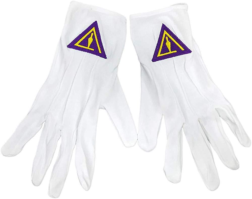 Manufacturers Fashion White Glove Masonic Regalia Embroidered logo Cotton Gloves & Mittens