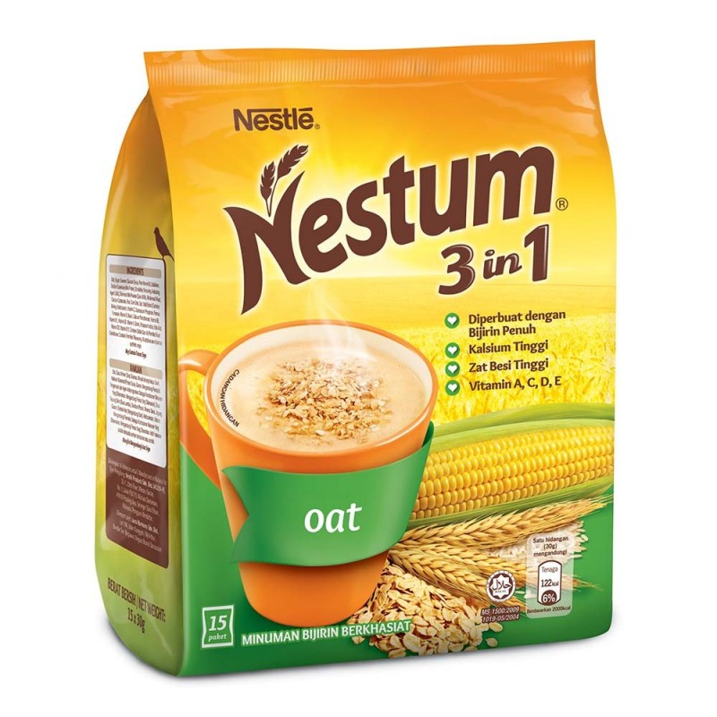 Хлопья для мгновенного завтрака 3 в 1 NestleNestum Oat 30 г x 15 упаковок