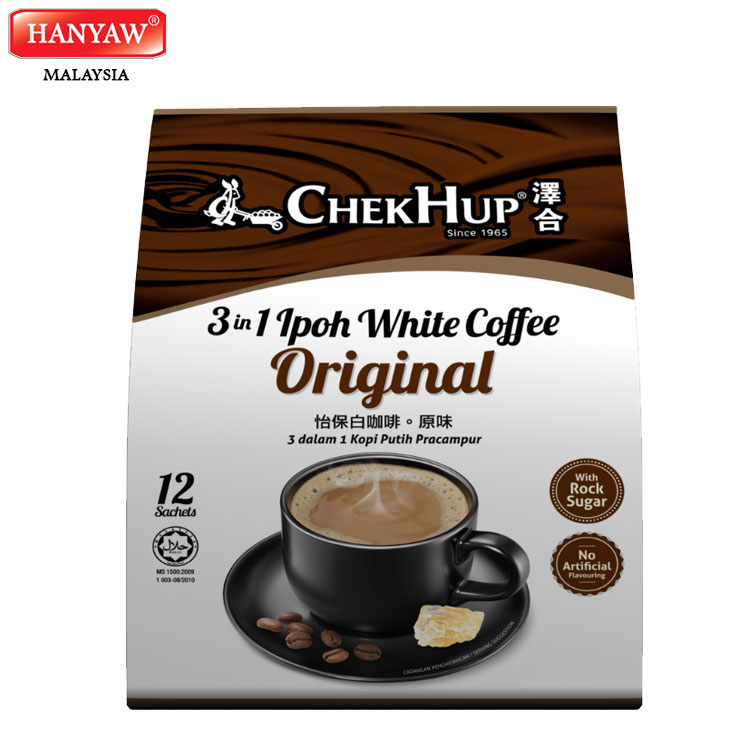[Малайзия] Быстрая доставка + Halal Сертифицированный Chek Hup 3 в 1 ипокс белый кофе оригинал (40 г x 12 Саше x 20 пакетов/картонная коробка)